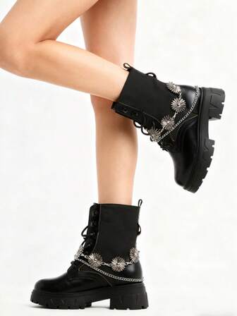 1 st ljusgrå solrosformad metallskokedja, bedårande glamorös kedjedekor, moderiktig chic sko- och stövel-DIY-tillbehör, elegant sexig kvinnas val för dejt, fest, lämplig för sneakers, väskor gratis matchning