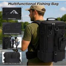 Fishing Bag, Fishing Bag, Fishing Equipment Bag, Multifunctional Fishing Equipment Backpack, Reinforced Large Capacity And Comfortable Style (Suitable For Outdoor Fishing/Hiking/Camping), Empty Bag, Gift, Thanksgiving, Christmas,