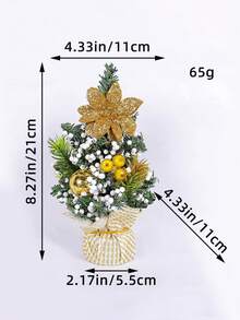 3 buc/2 buc/1 buc, decor de casă elegant pentru brad de Crăciun artificial, 20,3 cm, mini brad de Crăciun cu globuri de Crăciun cu fructe de pădure albe și flori artificiale, decor de nuntă pentru logodnă, recuzită pentru petreceri, decor de grădină pentru living, cadou suvenir de Crăciun