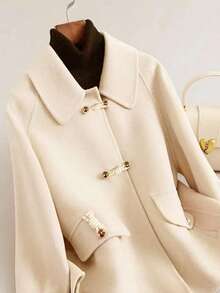 French Fashion Women's Autumn/Winter New Arrival Thick Tweed Jacket, Short Korean Style Elegant Casual Loose Double-Sided Tweed Jacket, Petite High-End Tweed Jacket, Thick Christmas Holiday Jacket