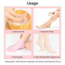 Calcetines de silicona para mujer, calcetines hidratantes para pies, calcetines de gel suave, calcetines de aloe, calcetines de pedicura de spa para mujer para reparar pies secos, talón agrietad - Rosa - Ver 4