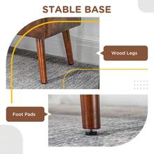 HOMCOM PU Leather Upholstered End Of Bed Bench, 45" Bedroom Entryway Bench With Button Tufted Design And Wood Legs For Dining Room, Brown - Brown - View 5