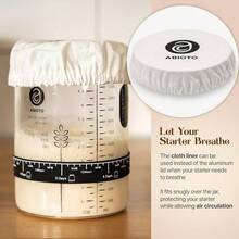 Kit de inicio de masa madre con tarro de vidrio de 40 onzas, tiras de termmetro y cubiertas transpirables incluidas en el kit de jarra de inicio de masa madre u2013 Un kit de inicio perfecto para - Tarro de masa madre de 40 oz - Ver 7