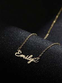 A 925 Silver Personalized Customized English Name Love Pendant Necklace, A Unique And Meaningful Gift, Warm And Unique Accessory Jewelry, Light Luxury Women's And Men's Jewelry Accessories,Gold,Stylish,Colorful,Vintage,Unisex,Hipster,Simple,Casual,Custom,Personalized,Unique,Ideal Gifts For Him,Ideal Gifts For Her,Her,Boyfriend,Girlfriend,Dad,Mom,Family,Friends,For Anniversaries,For Birthdays,For Graduation,For Prom,For Party,Necklaces For Women