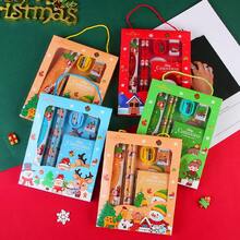 6pcs/Set Christmas Themed Pencil Stationery Gift Box, Classroom Prizes, Valuable School Supplies Set, Student Activity Holiday Gifts
