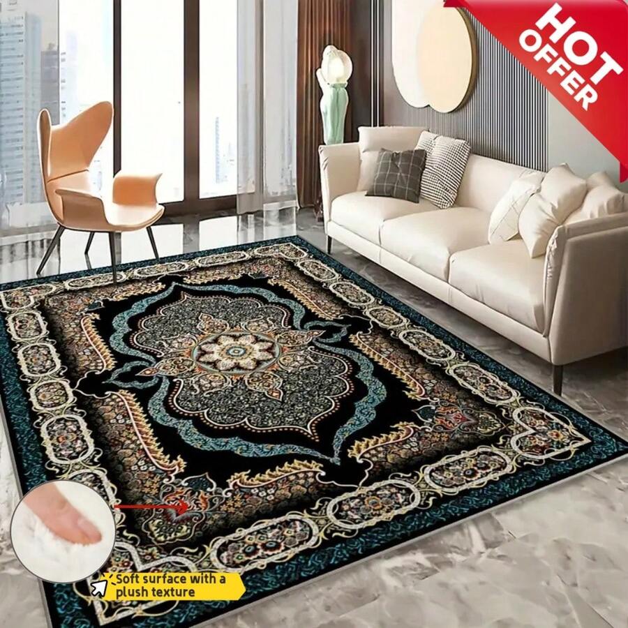 Una alfombra de área/alfombra para exteriores, recientemente actualizada a una especificación de alto peso de 950g/m², presenta un diseño de textura de terciopelo denso que mejora significativamente la comodidad bajo los pies. Cuenta con propiedades anti-desteñido y anti-abrasión, con partículas anti-deslizantes reforzadas en la parte inferior para mejorar el agarre y garantizar la estabilidad sin desplazamiento. - De primera calidad - Ver 1