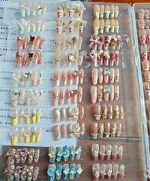 2025 New 24-Piece High-End Salon-Grade Press-On Nail Art - Various Styles - 1 Piece Shipped Randomly: Gradient Long Style, Nails, Starry Nails, Solid Color Nails, Nails, Blue Gradient 3D Pearl 3D Decorative Press-On Nails, Solid Color's Eye Press-On Nails, Almond Press-On Nails, Coffin Nails, Oval Nails, And More.Removable And Reusable Press-On Nails Are Parties, Dances, Daily Wear, Traditional Festivals, Etc., Covering All Types Of Women's And Girls' False Nails And Nail Art Products (Random Delivery)