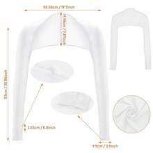 Aster Cooling Shawl Arm Sleeve With Finger Hole Sun Protection Cooler Shrug Arms Wrap 2-Piece{"Color_name":"White"} - 多色1 - 查看 7