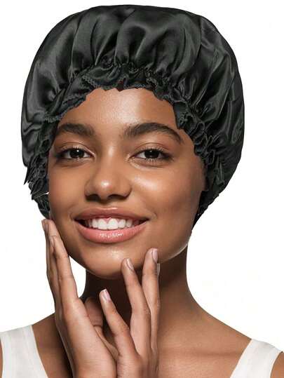 1 Stück Satin Spitzen-Schlafhaube für Frauen, Haarpflege Kappe, vielseitige Modekopfbedeckung, verstellbar und oversized