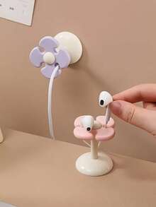 1 Stück Kunststoff Blumen Kabelhalter, selbstklebender Kabelorganizer für den Schreibtisch, einfach zu installieren, elegantes Design, mit Kabelmanagement für den Schreibtisch