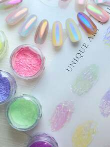 12pcs/Set Holographic Nail Powder, Holographic/Shiny Powder With Heavenly Themed, Captivating For Spring And Summer Use, Suitable For Women And Girls, Home Crafts And Professional Nail Salons - 彩色 - 查看 3