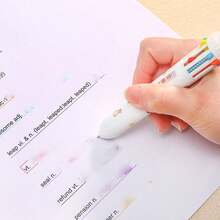 Cute Bear Ten-In-One Multi-Color Ballpoint Pen Set, Press-Type Retractable Pens, Plastic Material, No Batteries Required, With Assorted Colors For Ages 14+, Daily Planner Writing Instrument