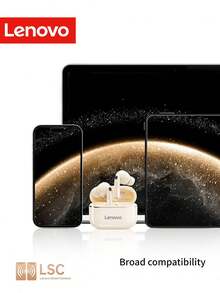 Lenovo 经典入耳式耳机，无线 BT5.4 连接，高品质，电池寿命长，人体工程学设计，佩戴舒适，广泛兼容多种设备，智能降噪，运动耳机 - 經典黑 - 查看 4