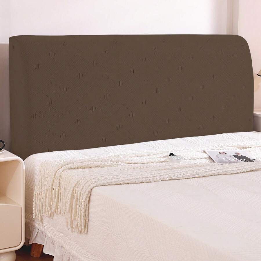 YSTYLE Bed Headboard Cover, Double/Single Bed Elasticated Headboard Cover, Washable Double Bed Headboard Cover, Headboard Cover, Bed Headboard Cover - Brown - View 1