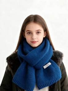 Solid Color Knitted Wool Scarf In Autumn And Winter - Cashmere Anti-Censored Scarf-Suitable For Students Outdoor Cycling - Warm - Cold And Anti-Freeze Scarf - Multicolor - View 1