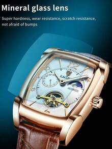 LIGE新款时尚男士机械表生活防水夜光表日月表盘设计高端简约手表男