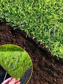 50/100pcs Garden Nail + Washer + Hook Set - Lawn Landscape Nails/Galvanized U-Shape Ground Pegs/Heavy Duty Garden Anchors, Suitable For Cloth Fixing/Grass Cloth Decoration/Yard Construction