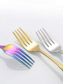 4/8/16pcs Vintage Palace Style Dessert Spoon & Fork Set, High Quality Stainless Steel Oatmeal Spoon, Coffee Spoon, Yogurt Spoon, Salad Fork, Elegant Silverware Suitable For Home, Kitchen, Restaurant, Cafe, Party, Dishwasher , Mirror Polished