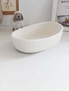 Oval Storage Basket, Solid Color Simple Style, Suitable For Living Room Desktop, Snacks, Fruits, Toy Storage, Entrance, Bathroom, Home Decoration, Can Store Cosmetics, Perfume, Glasses, Sunglasses, Photo Frames, Holiday Gift Basket (3 Pieces = S + M + L) Can Be Used As Valentine's Day Gifts - Beige - View 15