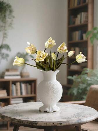 Flower Realm 5PCSArtificial Tulip Bouquet , Real Touch Soft Rubber Material – Nordic Minimalist Style, Autumn Tones, Straight Stem Design, Delicate Petals – Perfect For Home Decor, Wedding Bouquets, Holiday Arrangements, Table Centerpieces, Romantic Gifts, And Autumn Scenes.