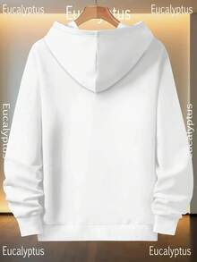 Stile casual, motivo con scritta ONCE YOU GO DAVE YOU NEVER GO BACK Felpa con cappuccio stampata da uomo, materiale in poliestere 260 g, calda e, tuta da jogging da uomo - nero - Visualizzare 7