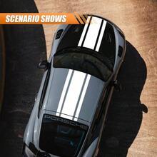 49"X 8.7" Car Hood Stripe Sticker Decal Vinyl Auto Racing Body Side Stripe Decal Fenders Roofs Tailgates Modified Exterior Decoration Universal For Car SUV Truck White - trắng - Xem 6