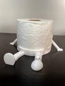 Madebyblanc Creative Humanoid Toilet Paper Holder Stand - Funny Sitting Pose Design, ABS Plastic, Bathroom Tissue Storage / Novelty Home Decor / Desktop Organization For Families/Adults/Teens, Bathroom/Bedroom/Living Room, Halloween/Thanksgiving/Christmas, Gifts For Friends/Family/Hostess, Minimalist Ins Style (Toilet Paper Holder/Bathroom Organizer/Funny Home Decor/Gag Gifts/Unique Gifts/Bathroom Accessories/Desktop Organizer)