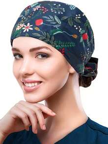 1pc Printed Drawstring Surgical Cap, Suitable For Doctors, Nurses, Medical Staff, Home Use,Summer,Beach,Hat,Holiday,Travel - Multicolor - View 11