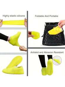 Silicone Outdoor Shoe Covers Latex Cycling Rain Boots Covers Reusable Dust Covers Waterproof Thick Non-Slip Wear-Resistant Foot Covers