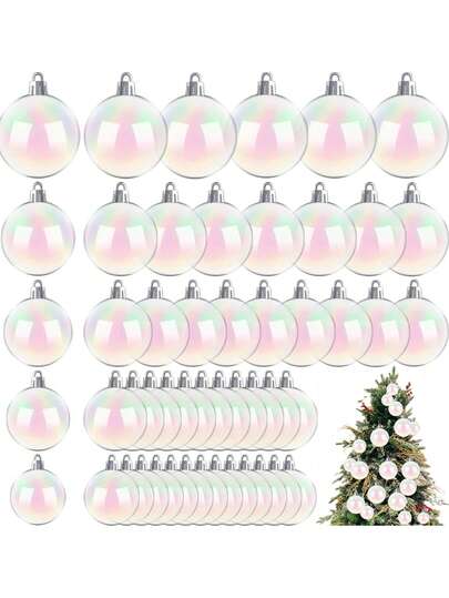 10~30个3-6厘米透明珠子，彩虹色，圣诞树天花板装饰摆件，婚礼圣诞派对新年家居装饰，圣诞装饰，冬季房间装饰，圣诞家居礼物，圣诞装饰品