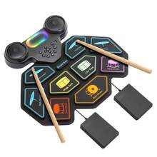 Christmas New Black Hand-Rolled Folding Drum Kit, Portable USB Electronic Drum, Hip-Hop Style Jazz Drum, Portable Hand-Rolled Electronic Drum, Performance Instrument (With Built-In Speaker) - 鼓面版 - 查看 8