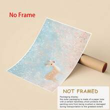 1pc Canvas Painting, Christmas Reindeer Mural Girl Christmas Decoration Pink Christmas Print, Wall Art Print, Home Decor, Perfect Holiday Gift For Him Or Her, Canvas Wall Art,Posters For Room,Home Decor,Room Decor Aesthetic,Room Decoration Stuff.Optional Frame, Room Decor