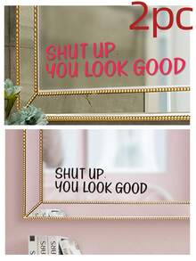 1-2 peças de adesivos de parede com slogan em inglês, adesivos decorativos para espelho de banheiro, adesivos de parede à prova d'água, adesivos de PVC, fáceis de aplicar e remover, usados para decoração de casa, decoração de banheiro, decoração de sala de estar, decoração de varanda, decoração de camarim, decoração de sala de estar, adesivos para porta de banheiro, adesivos para banheira, adesivos para fundo de quarto e outras decorações de área, decoração de embelezamento de parede