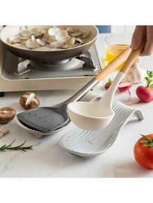 1pc Silicone Spoon Rest For Kitchen, Unbreakable, Flexible Silicone Spoon Rest For Cooking Utensils, Spatula Spoon Rest, Silicone Material, Suitable For Kitchen, Food, Summer Beach Party, Events, Camping, Kitchen Utensils.Suitable For Gifting To Ladies, Mothers, Friends, Girlfriends, And Boyfriends. Perfect For Birthdays, Weddings, Anniversaries, Valentine's Day, Thanksgiving, And New Year Surprise Gifts. This One Is Almost Perfect - Multicolor - View 4