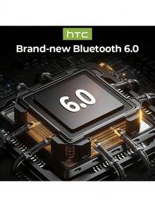 HTC Auriculares Bluetooth NE30, batería de larga duración, ajuste cómodo, iluminación multicolor, calidad de sonido nítida, portátiles, color blanco