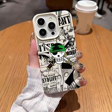Phone Case: Anime O-Ones P-Pies Green Pirate Skull Logo Phone Case, Suitable For  17 16E 16 15 14 13 12 11 Pro Max Air X XR XSMAX 8 7 Plus Shockproof Soft Back Case Couple Gift, Zoro Phone Case, Phone Protective Cover, Phone Case, Portable Protective Cover Funda Para  17 Pro Forros Para  Cheap  17 Case - Màu sắc hỗn hợp - Xem 4