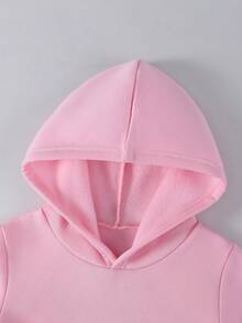 2pcs/Set Young Girl's Casual Fashion Dopamine Outfit, Featuring Cute 3D Bow Design Hoodie Sweatshirt And Straight Leg Pants With Side Bow, Soft & Comfortable, Suitable For Outdoor, School, Commute, Social Occasions, All Seasons - Hồng - Xem 3