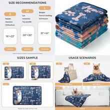 1 Pack 3 Blankets Fluffy Premium Fleece Pet Blanket Flannel Paw Bone Printed Throw For Dog Cat Small 23"X16" Khaki/Blue/Navy - 23x16 inch (Gói 3) + Xương Khaki/Xanh lam/Xanh navy - Xem 1
