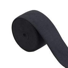 5/10 Yard/Cuộn Dây thun đen siêu mềm và bền - Dây thun dệt 8 lớp dày, Thích hợp cho đồ thủ công DIY và các dự án may vá, Vật liệu tự làm dây thun thắt lưng, Phụ kiện quần áo, Dây thun thắt lưng quần/váy, Nhiều kích cỡ có sẵn - màu đen - Xem 16