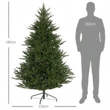 Christmas Tree 183 Cm, Realistic Appearance, Quick Assembly, Incl. Stand, Fire-Resistant Plastic On-Site - Green - View 2