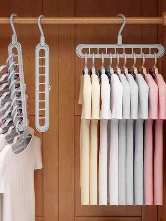 Multifunctional Folding Nine Hole Clothes Hanger, Storage Drying Rack, Clothes For Home And Dormitory Organization And Storage Artifact
