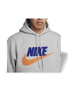Nike Club Fleece 男式连帽衫 健身房日常下班后休闲旅行通勤轻质羊毛衬里超大版型可调节抽绳亲肤易清洁灰色 FN3104-063 - 灰色 - 查看 3