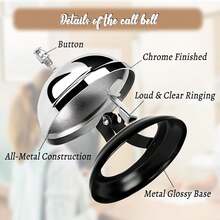 Desk Call Bell /2pcs Service Bells (Gold And Silver)/With Please Ring Bell For Assistance Sign/Suitable For Front Desk Retion In Shops, Offices, Warehouses, And Small Hospitals.