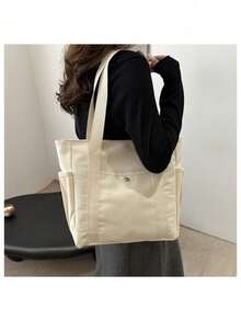 1 Stück große Kapazität Segeltuch Shopper - Diese modische Umhängetasche eignet sich für Arbeit und Lässig, kann als Strandtasche, Büchertasche, Medizintasche, Krankenschwestertasche oder Wäschetasche verwendet werden. Mit anderen Worten, es ist eine unverzichtbare praktische Tasche für jede Frau. Egal ob Sie geschäftig unterwegs sind, arbeiten oder den Alltag bewältigen, diese strapazierfähige Shopper-Tasche wird Ihr zuverlässiger Begleiter sein und ist sehr leicht zu reinigen.