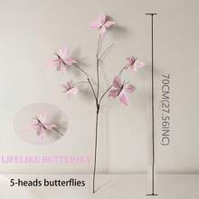 5 cành cây khô nhân tạo có hình bướm, dùng trang trí cửa sổ và sân vườn, hình bướm 3D sống động như thật. - Nhiều màu - Xem 6
