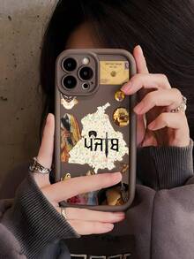中东 1 件创意文化元素图案哑光磨砂防震防滑手机保护壳，适用于 16/11/13/15/15 Plus/15 Pro/15 Pro Max/12/14 Pro Max/11 Pro Max/12 Pro/12 Pro Max/13 Pro/13 Pro Max/14 Pro/14 Plus、Galaxy/Redmi/Oppo/Vivo/Infinix - 棕色 - 查看 2