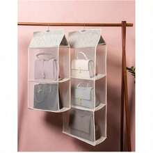 3/4 Layers Hanging Handbag Organizer Transparent Wardrobe Closet Storage Bag - Multicolor - View 7
