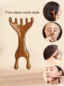 Natural Wooden Massage Round Disc Comb - Scalp Massager For Normal Hair, Multi-Use Styling Comb For Hair Care & Body Meridian Massage Portable & Ideal Gift ,Hair Styling Tools Hair Accessories