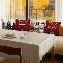 4pcs Christmas Decoration Set, Single-Sided Printed Throw Pillow Covers, 45*45cm