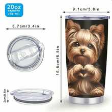 1pc 20 Oz Stainless Cup, Coffee Mug, Fits Most Car Cup Holders For Travel Convenience, Water Bottle For Girls, Cold Drinks For Backyard BBQ Parties, Gifts For Women, Mom, Friend, Sister, A Puppy Paws Perspectiv